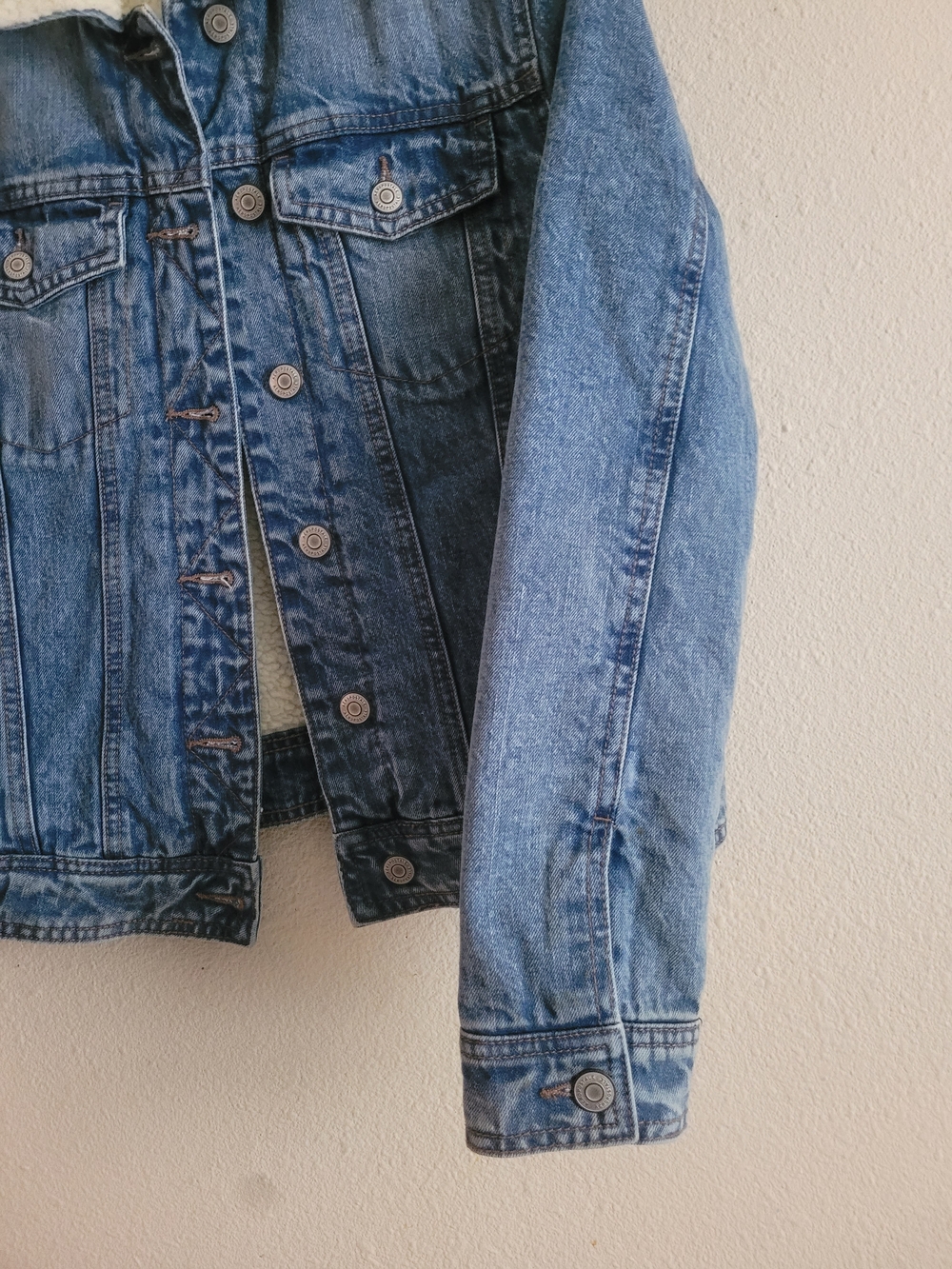 Aeropostale Sz Small Sherpa Lined Denim Jacket - Picture 3 of 8